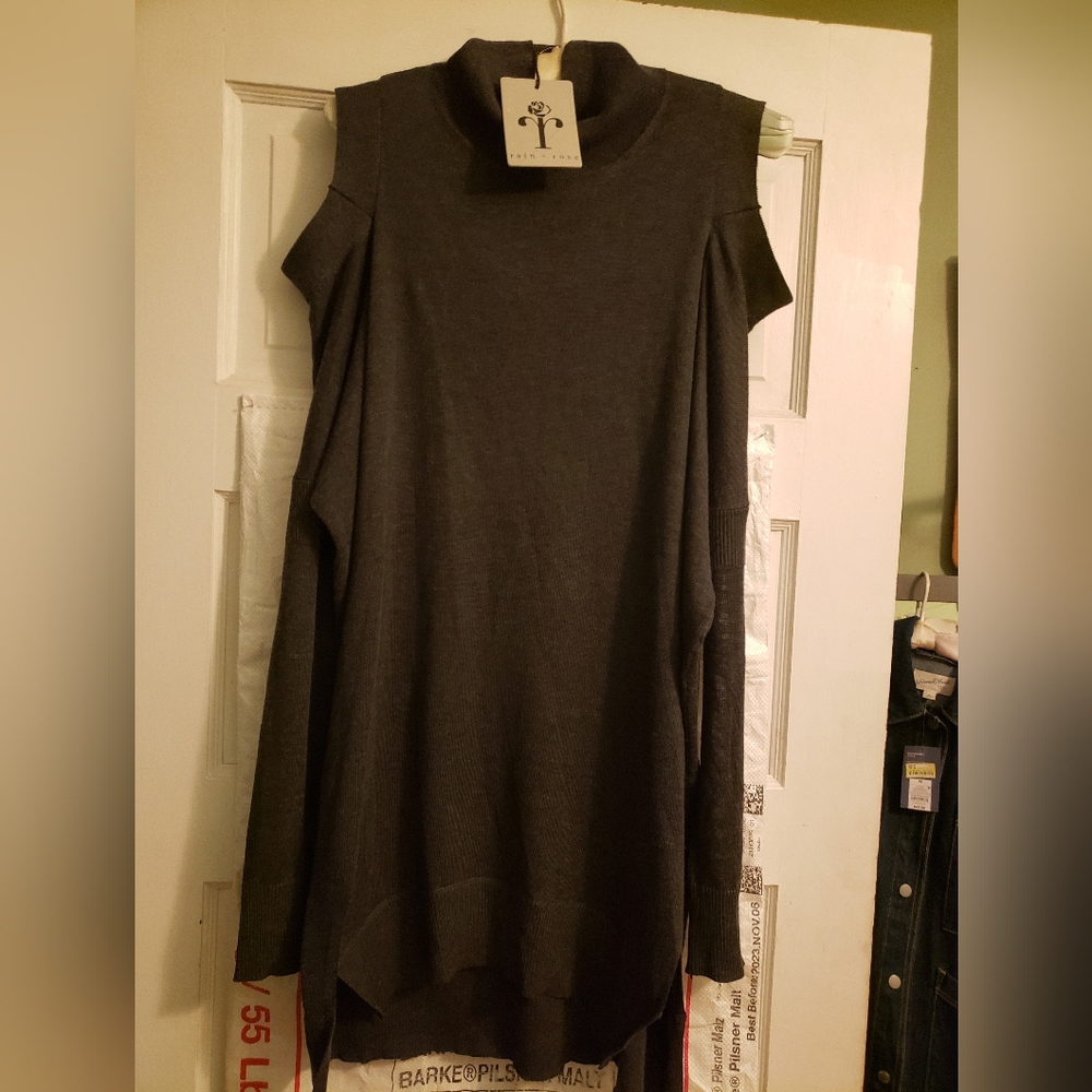 Rain And Rose Cold Shoulder Sweater/Dress